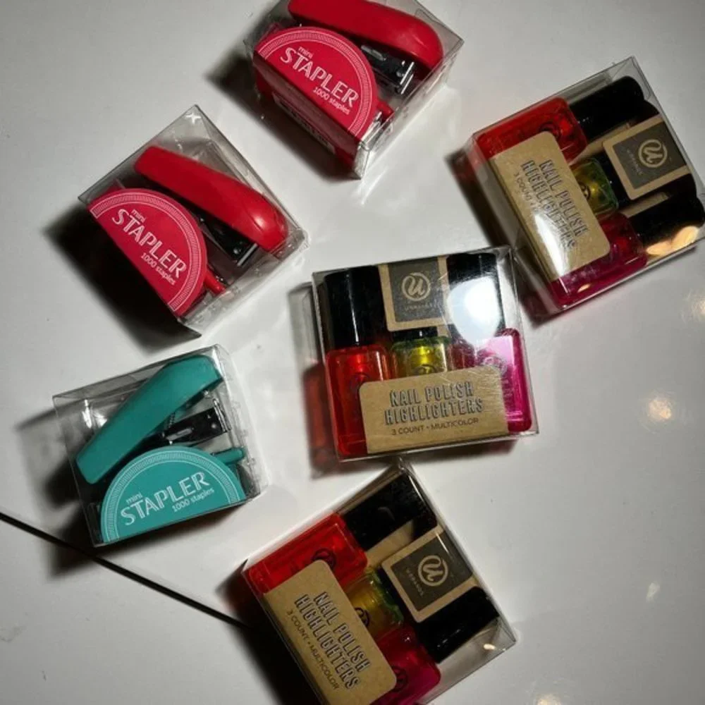 Highlighters and Mini Staplers (Fun Novelty‎ Office Supplies) (h/o)